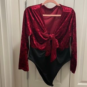 Plus size Velvet body suit